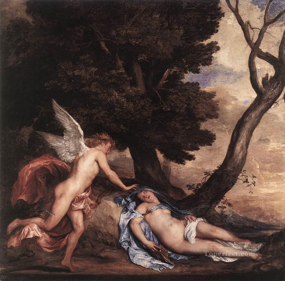 Cupid and Psyche Baroque court painter Anthony van Dyck Oil Paintings